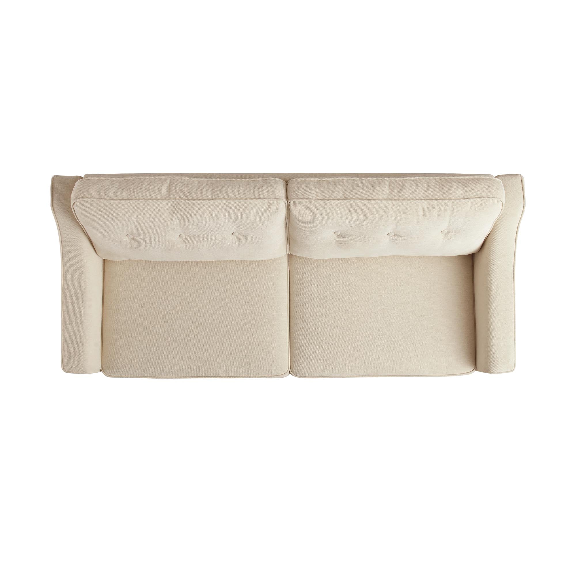 Harper 3-Seater Slope Arm Beige Woven Fabric Sofa - Image 7