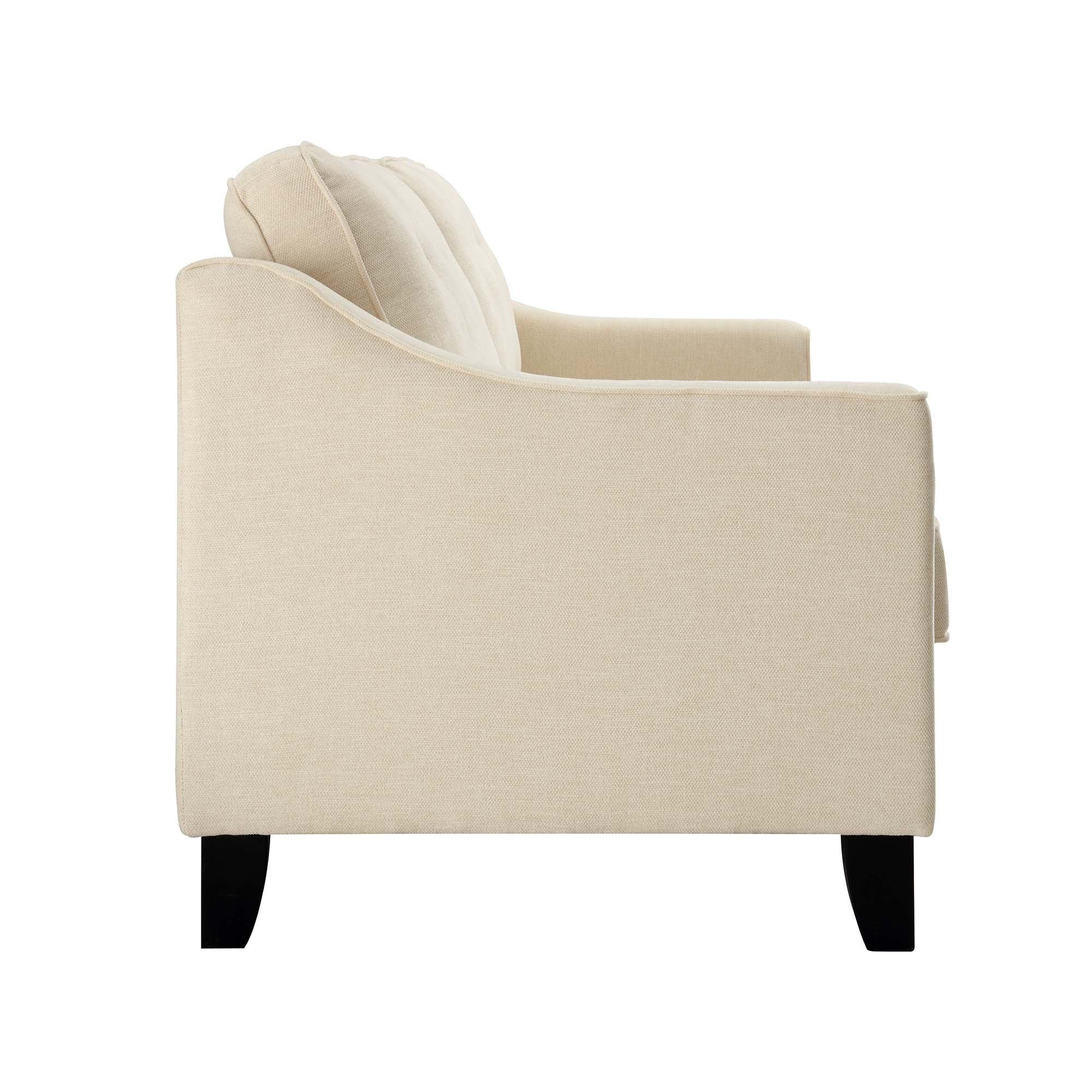 Harper 3-Seater Slope Arm Beige Woven Fabric Sofa - Image 9