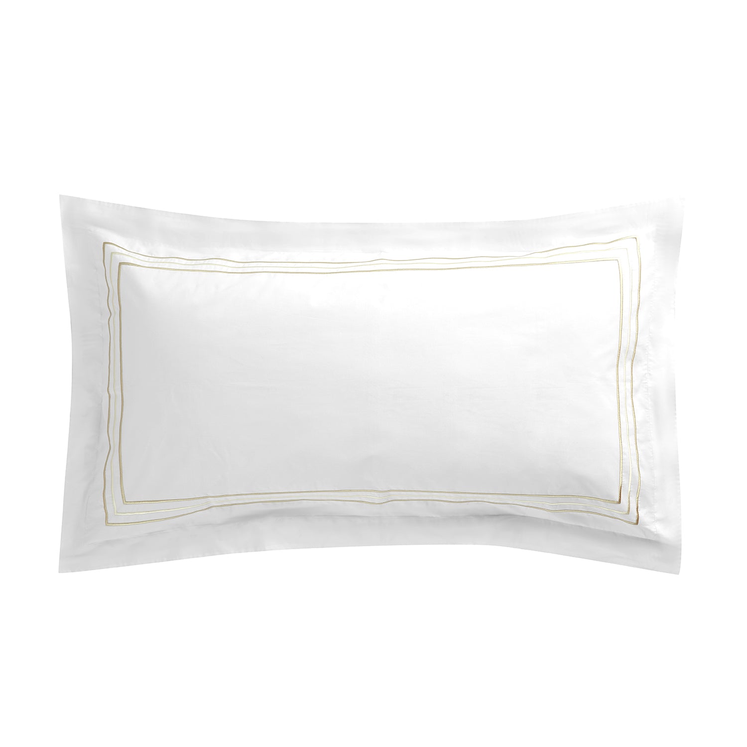 Belvedere Champagne Gold Cord Embroidered 300 Thread Count Cotton Percale Oxford Pillowcases - Pair - Image 4