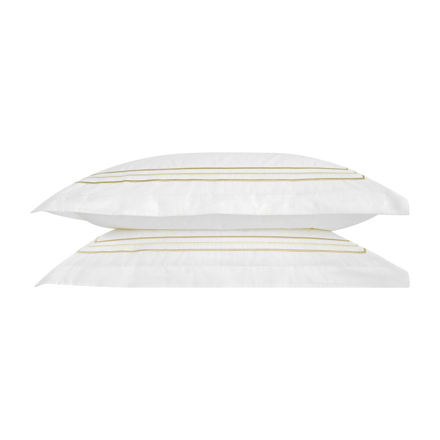 Belvedere Champagne Gold Cord Embroidered 300 Thread Count Cotton Percale Oxford Pillowcases - Pair - Image 5