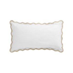 Lucinda Natural Wave 300 Thread Count Cotton Percale King Size Pillowcases - Pair