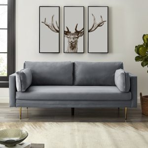 Pelham Grey Velvet Fabric Sofa
