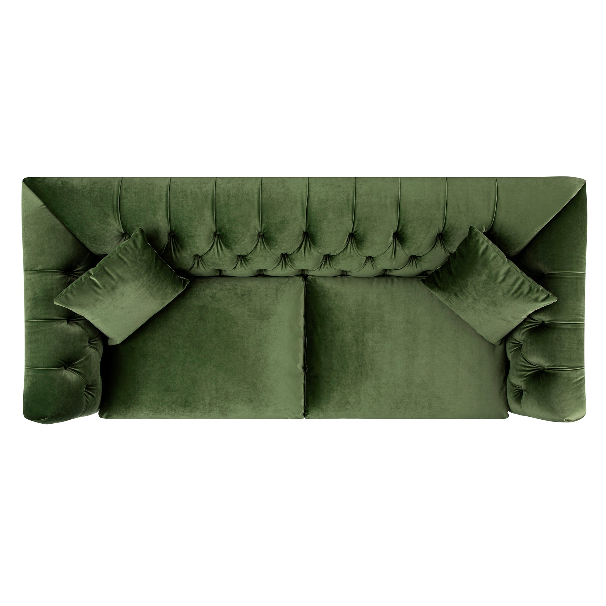 Ashby Chesterfield Large 3-Seater Sofa, Fern Green Velvet - Image 11